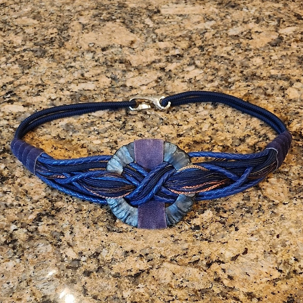 Braided Blue‎ Women's Belt